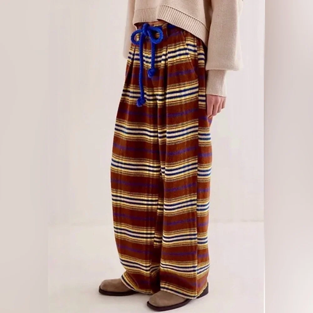 Free People Plaid Cotton Pants - Picture 2 of 14